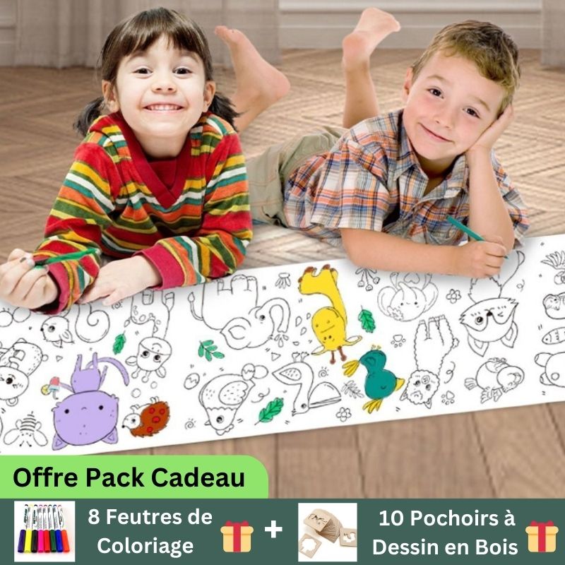coloriage geant enfants en train de colorier