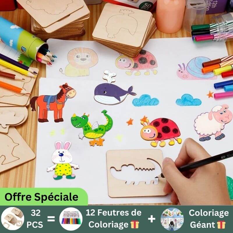 pochoir pour dessiner 32pcs jeu educatif cadeau