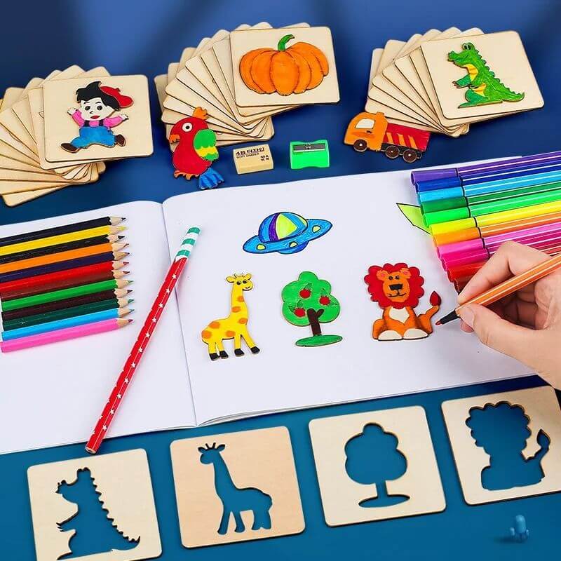 pochoir pour dessiner coloriage enfant