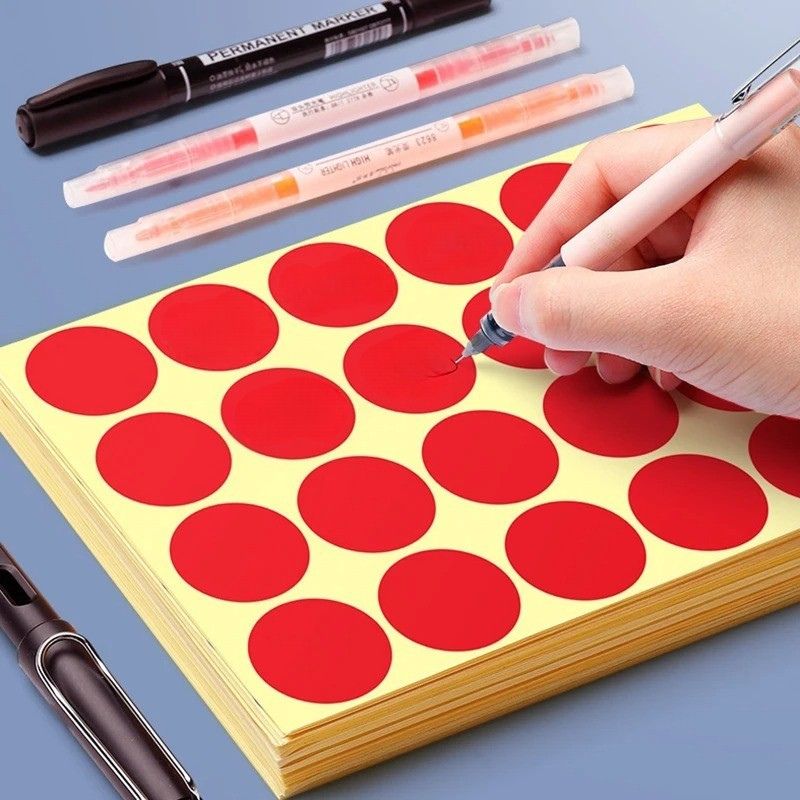 stylo gommettes rondes ecriture