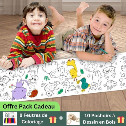 coloriage geant enfants en train de colorier