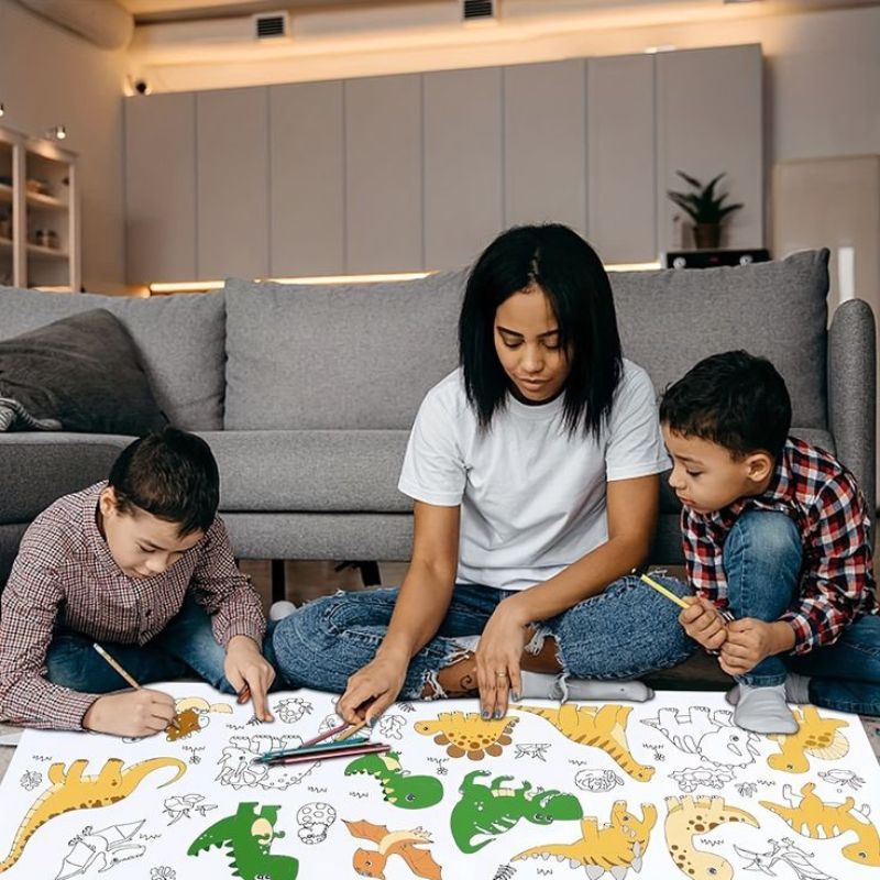 coloriage geant theme dinosaure