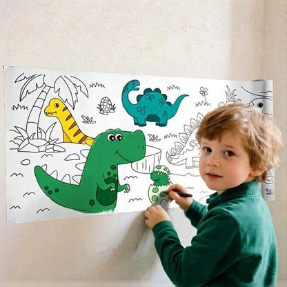 enfant coloriage geant rouleau graffiti mur