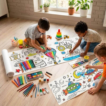 enfants coloriage geant crayons peinture feutre