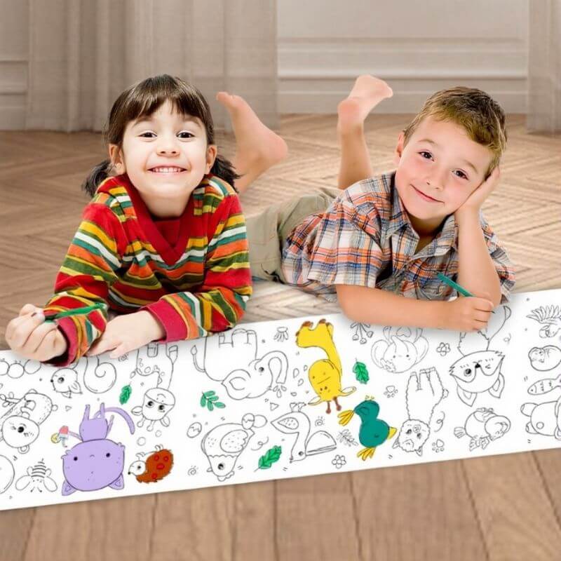 enfants colorient coloriage geant
