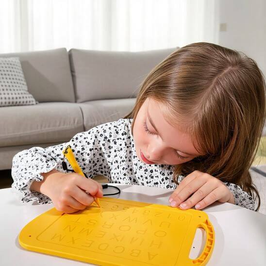 fille ecriture lettres ardoises magiques