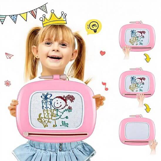 fille montre ardoise magique