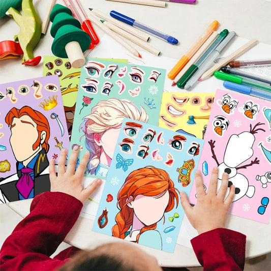 gomettes princesse crayons table