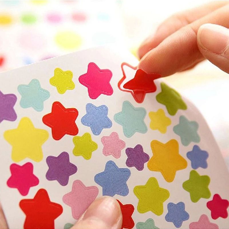 gommette ronde etoiles couleurs multicolores