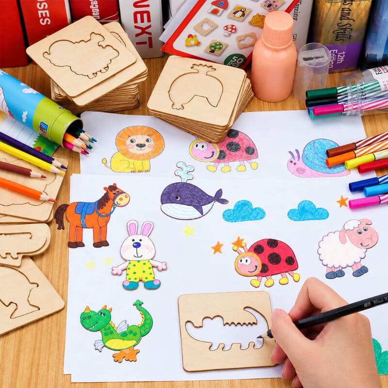 pochoir pour dessiner dessin enfant facile