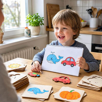 pochoir pour dessiner enfant utilisant