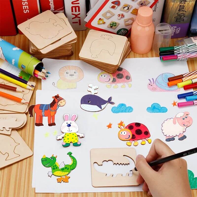 pochoir pour dessiner motricite fine enfant