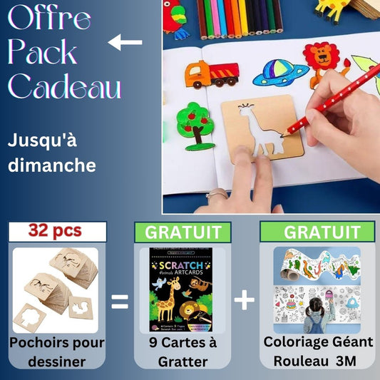 pochoir pour dessiner pack 32 pochoirs cadeau