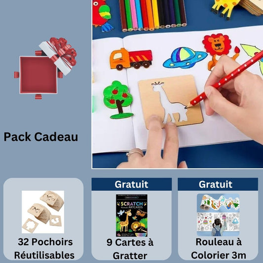 pochoir pour dessiner pack 32 pochoirs et cadeaux gratuits