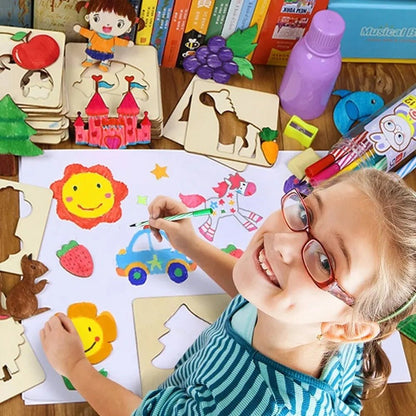 Kit de pochoirs à dessin RÉUTILISABLES | Moules'Art™ - Joujoutterie